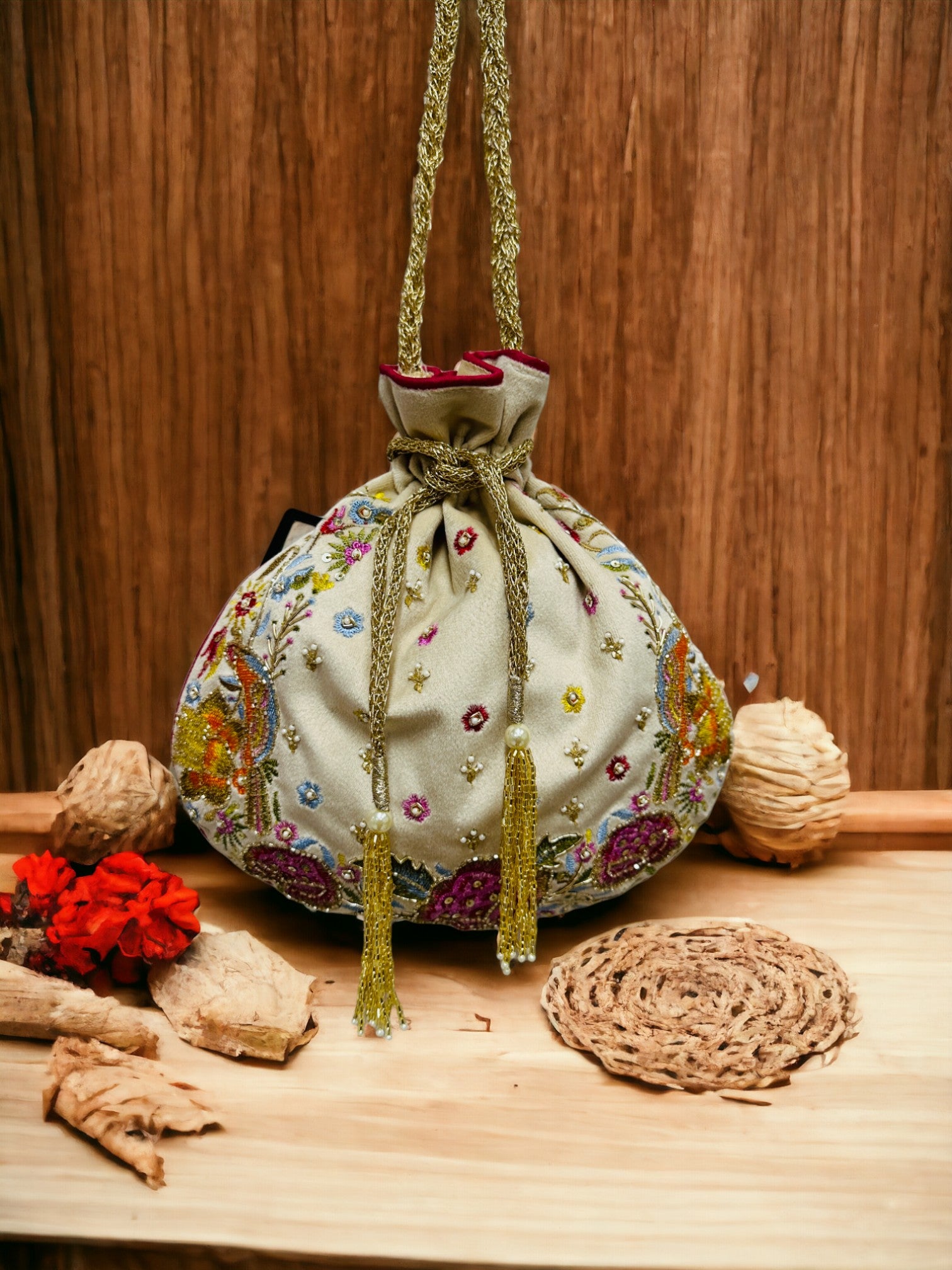 Rajwada Floral Potli Bag