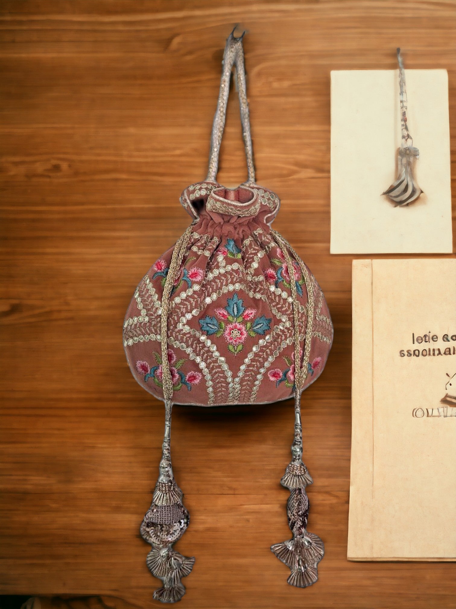 Royal Bloom Embroidered Potli