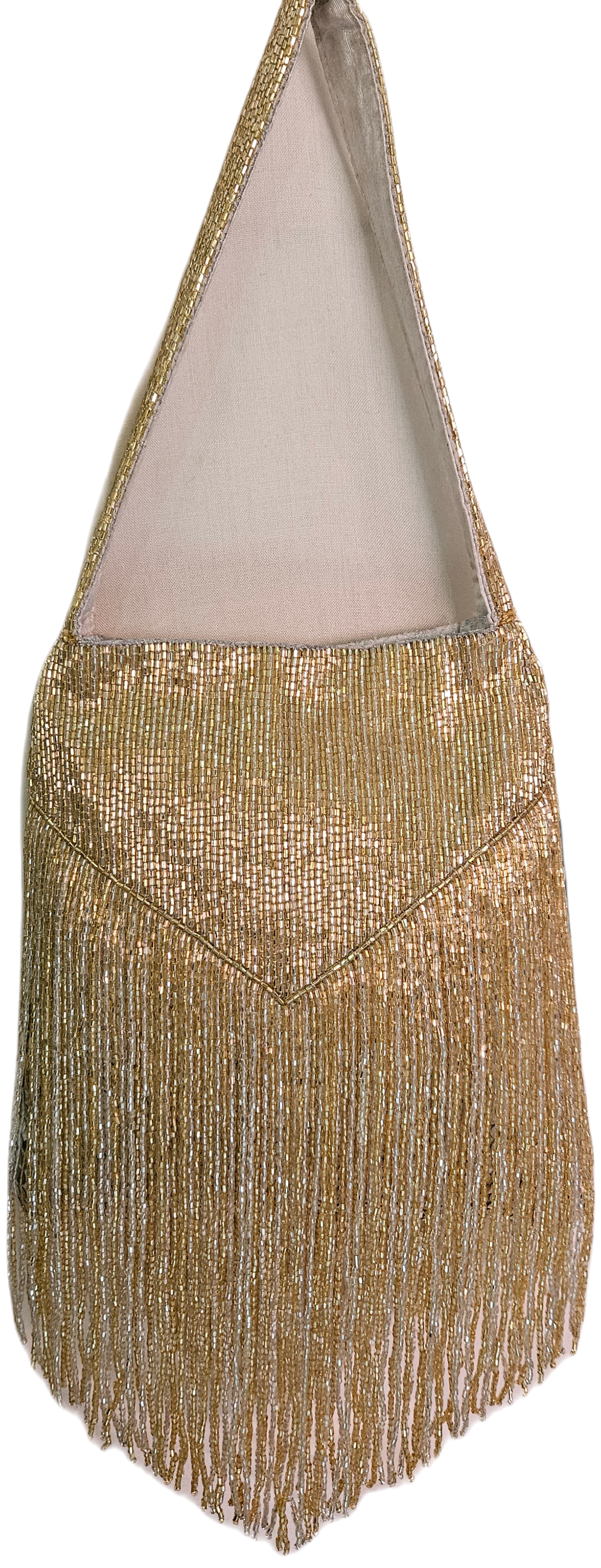Champagne Luxe Fringe Potli