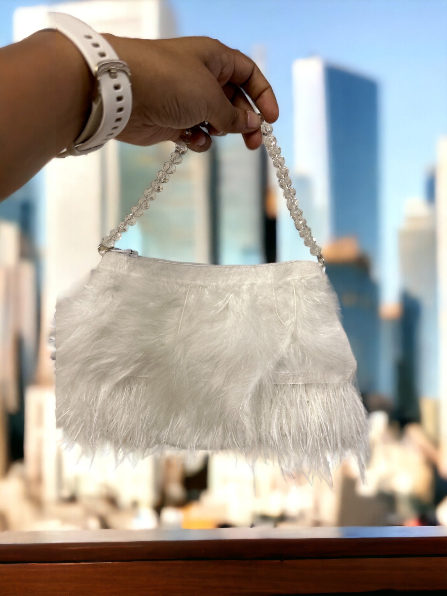 White Feather Elegance Potli