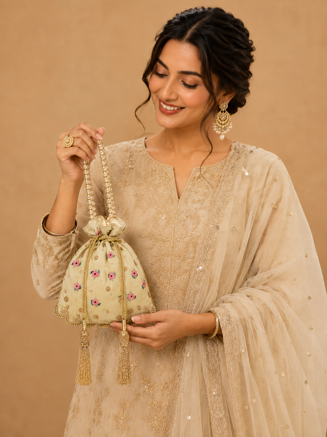 Feather Elegance Potli