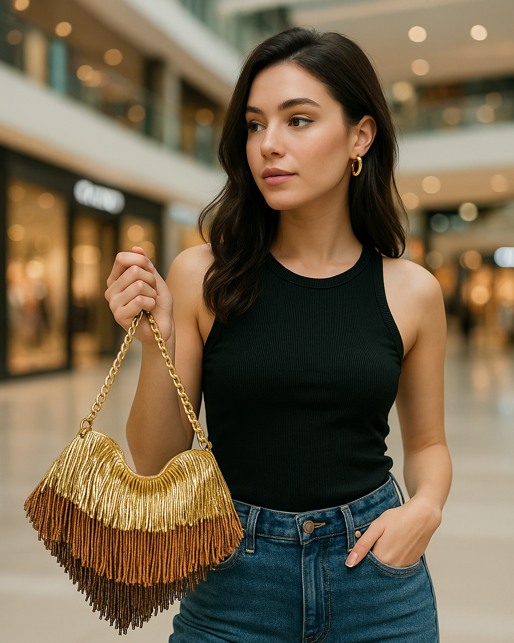 Moonlit Fringe Potli