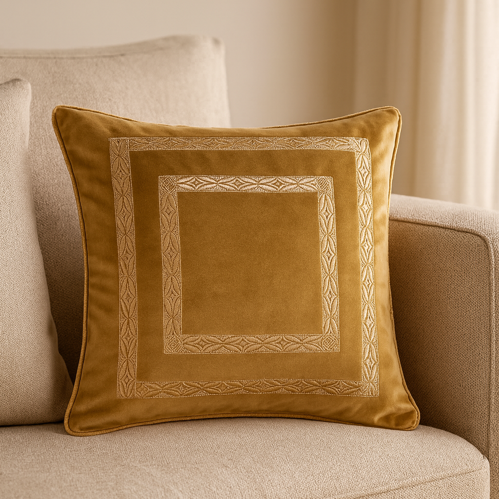 Golden Majesty Velvet Cushion