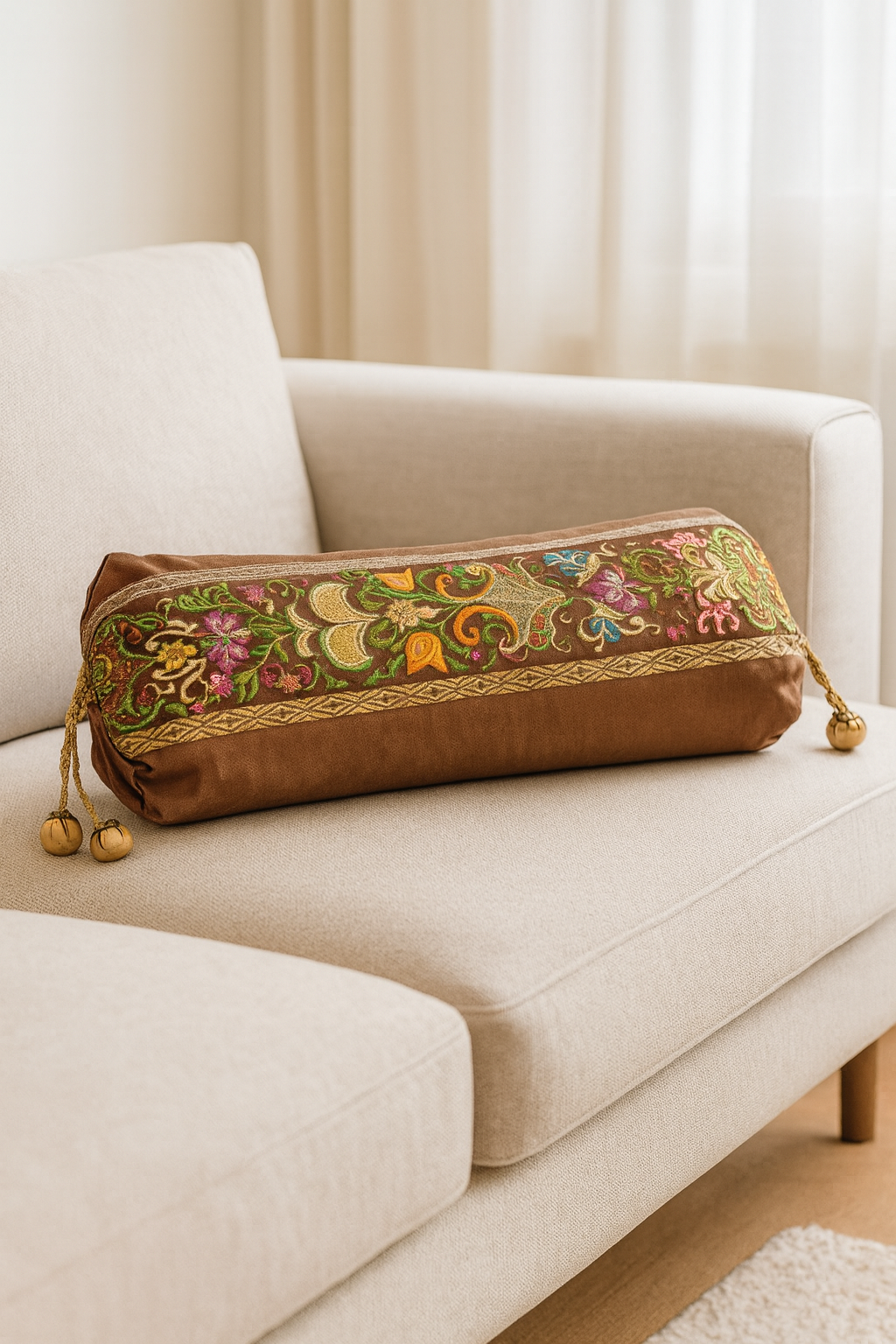 Mocha Garden Bolster Cushion