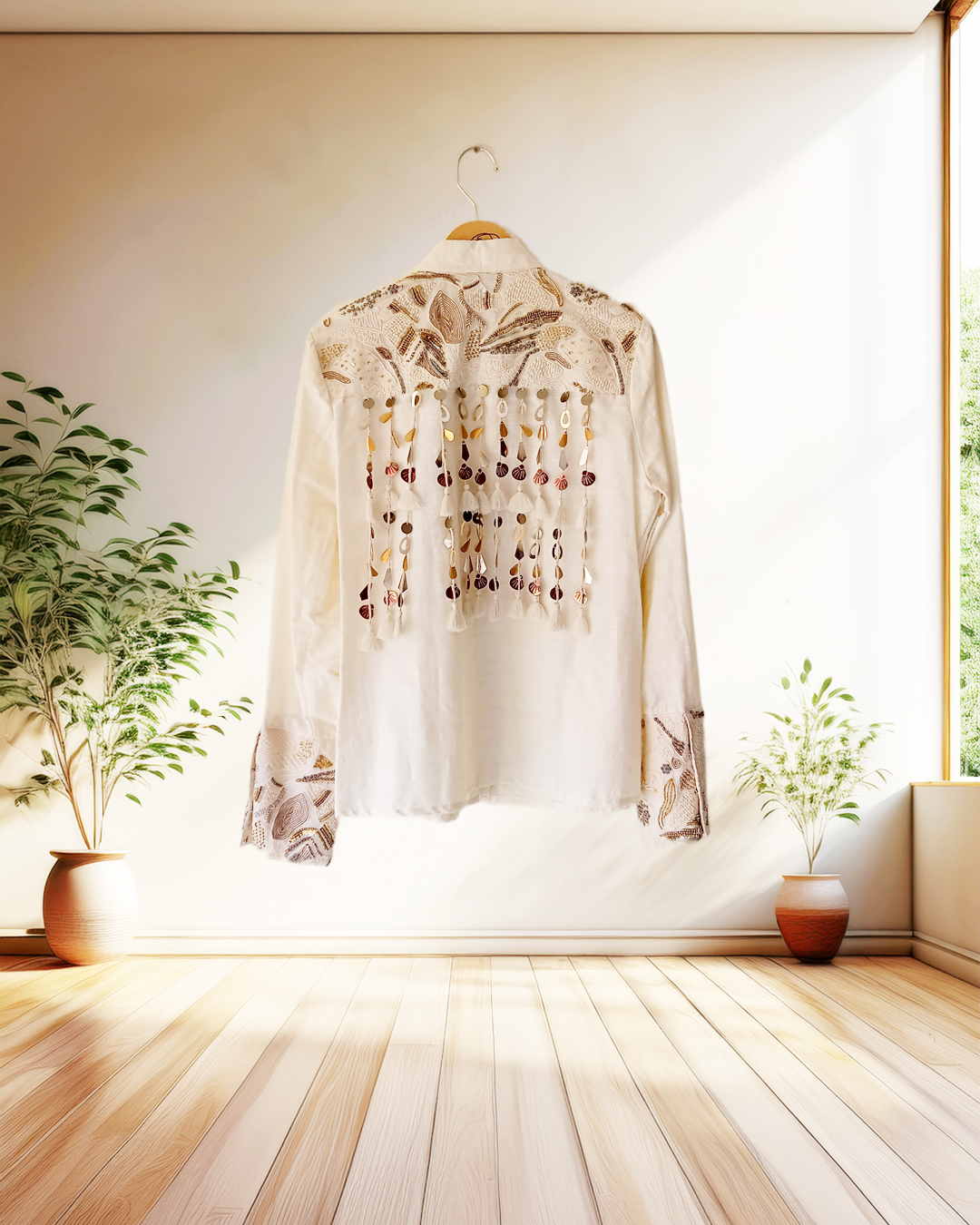 White Shell Tassel Shirt