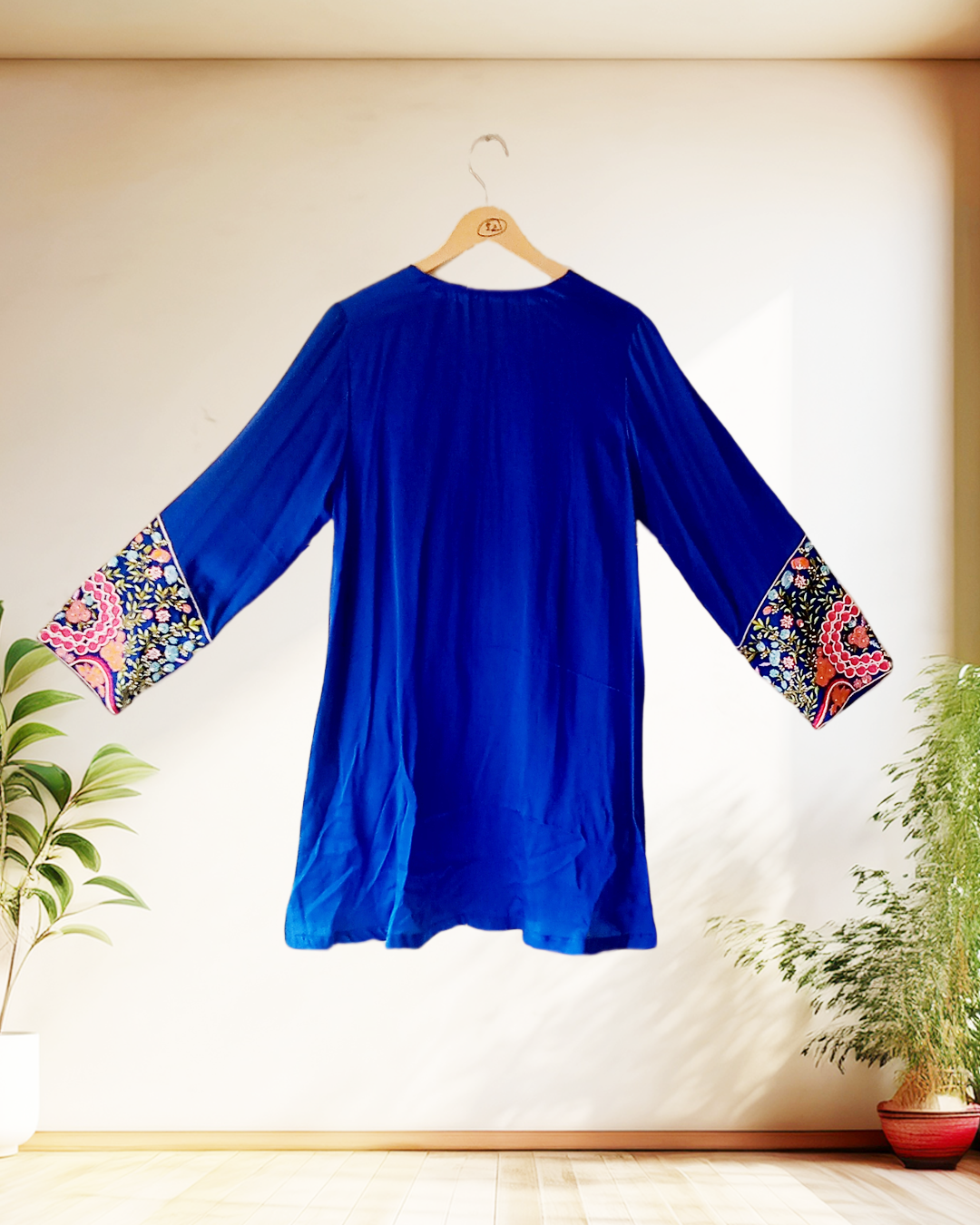 Royal Blue Garden Drape Kurta Set
