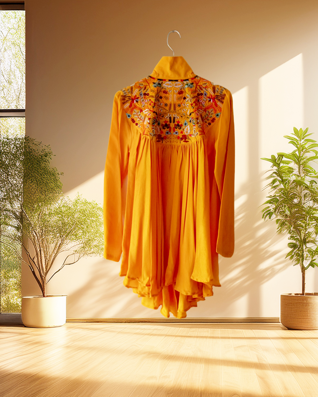 Sunset Tassel Drape Kurta Set