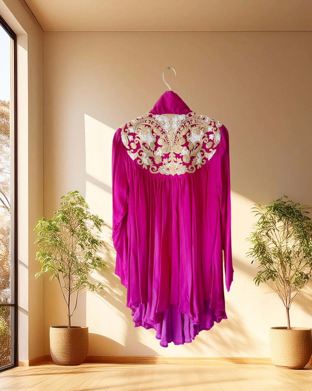 Magenta Zari & Sequin Kurta
