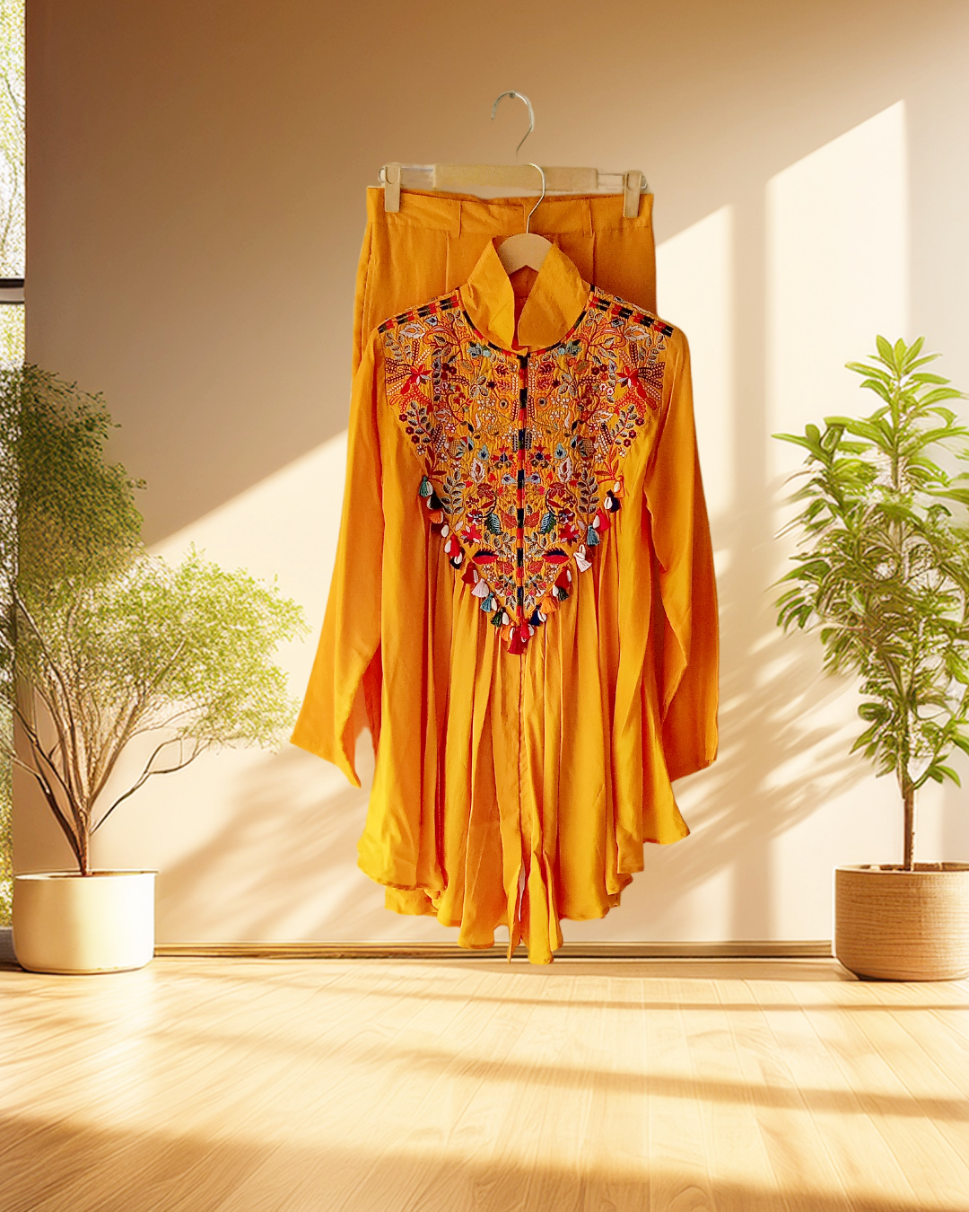 Sunset Tassel Drape Kurta Set
