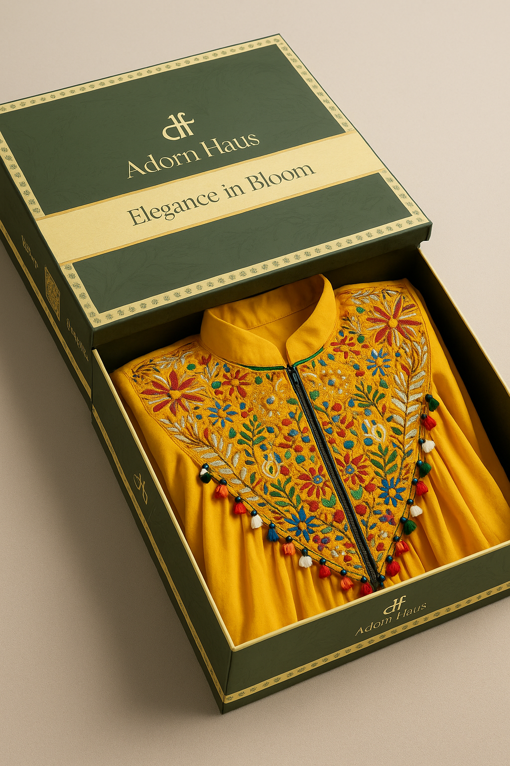 Sunset Tassel Drape Kurta Set