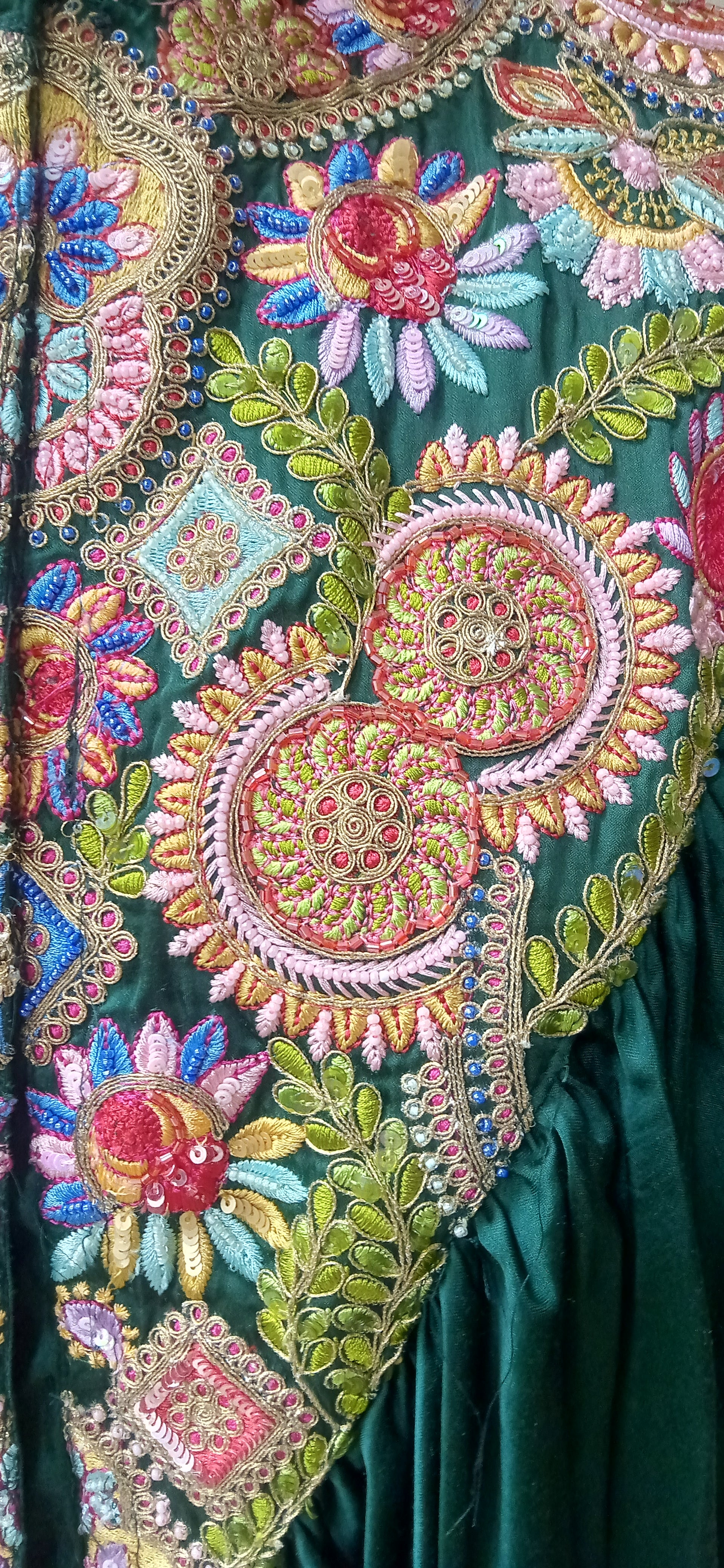 Emerald Heritage Embroidered Cape Set