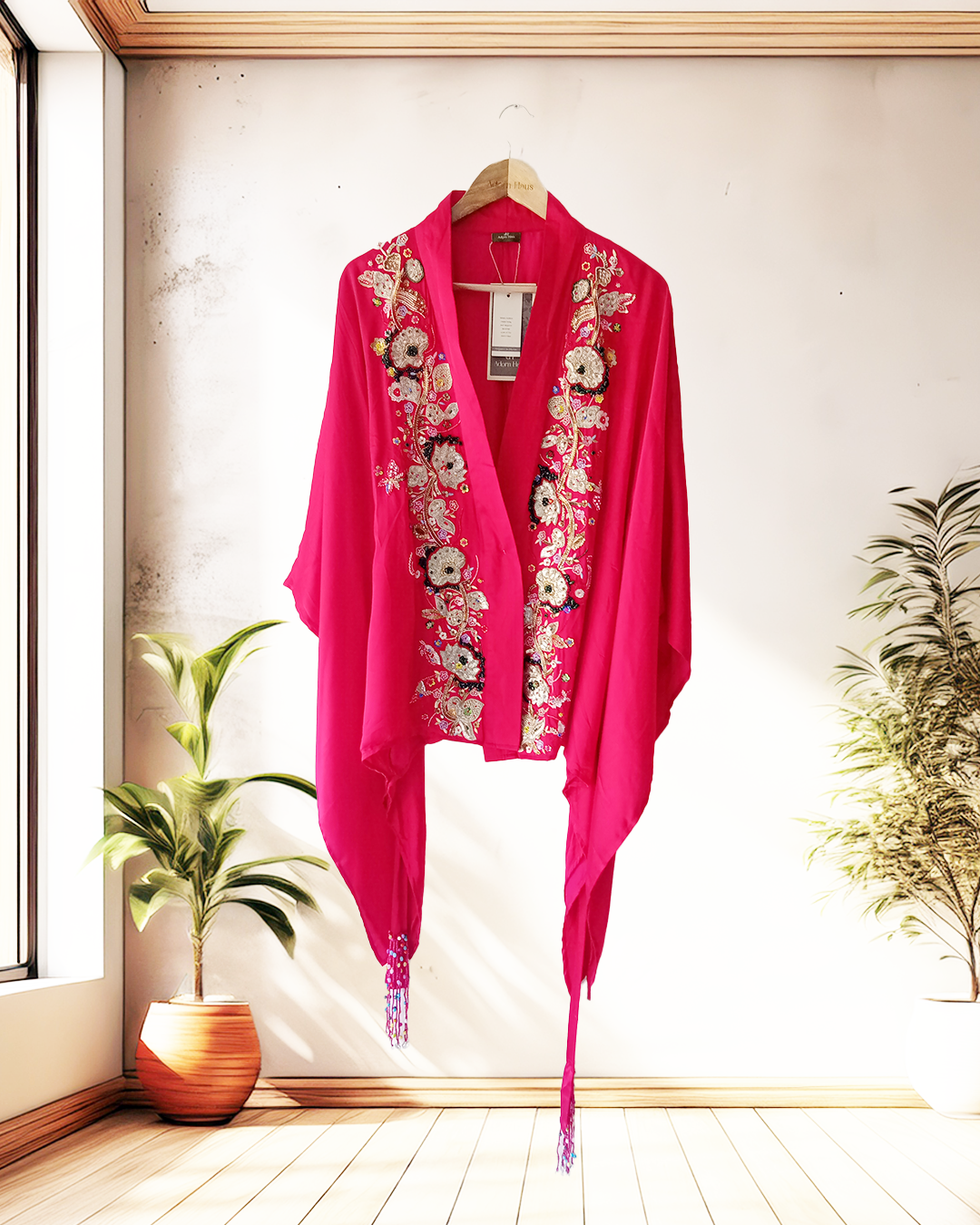 Ruby Bloom Embroidered Kimono Jacket Set