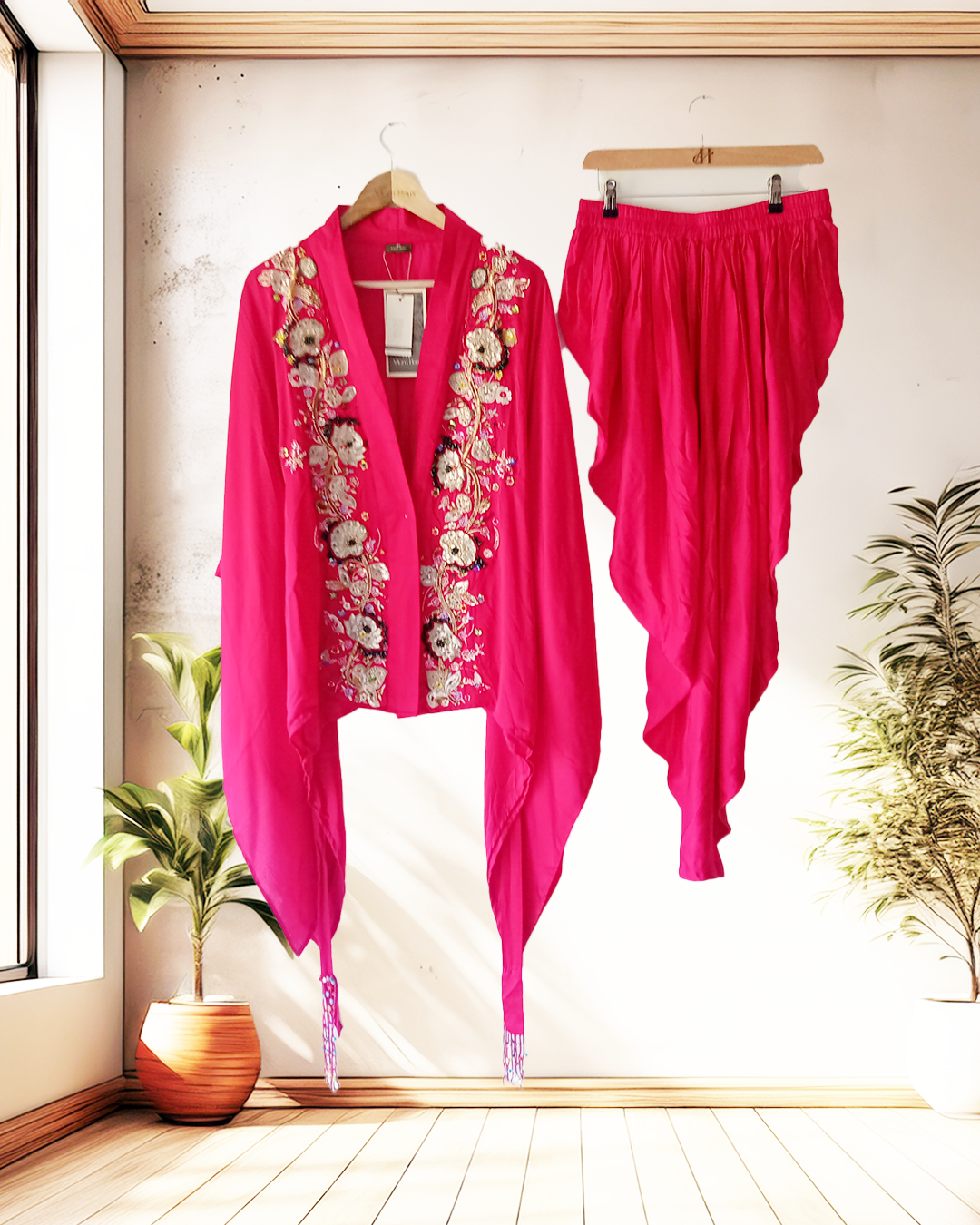 Ruby Bloom Embroidered Kimono Jacket Set
