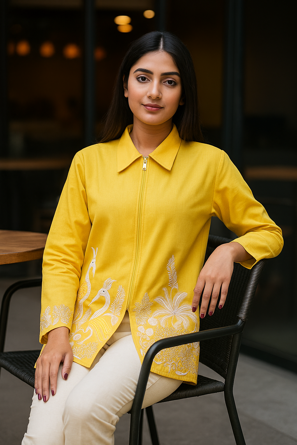 Yellow Bird Embroidered Jacket