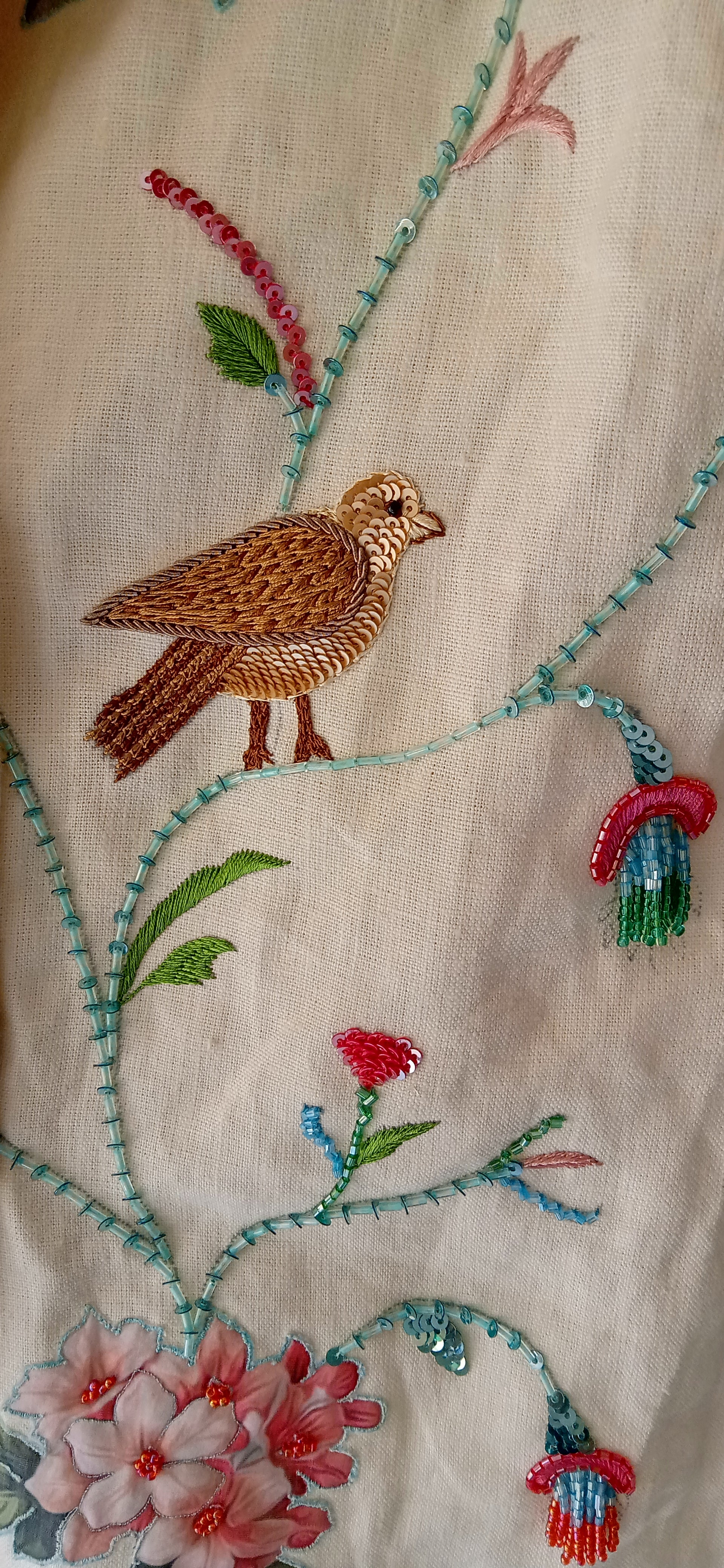 Ivory Birdsong Embroidered Linen Jacket