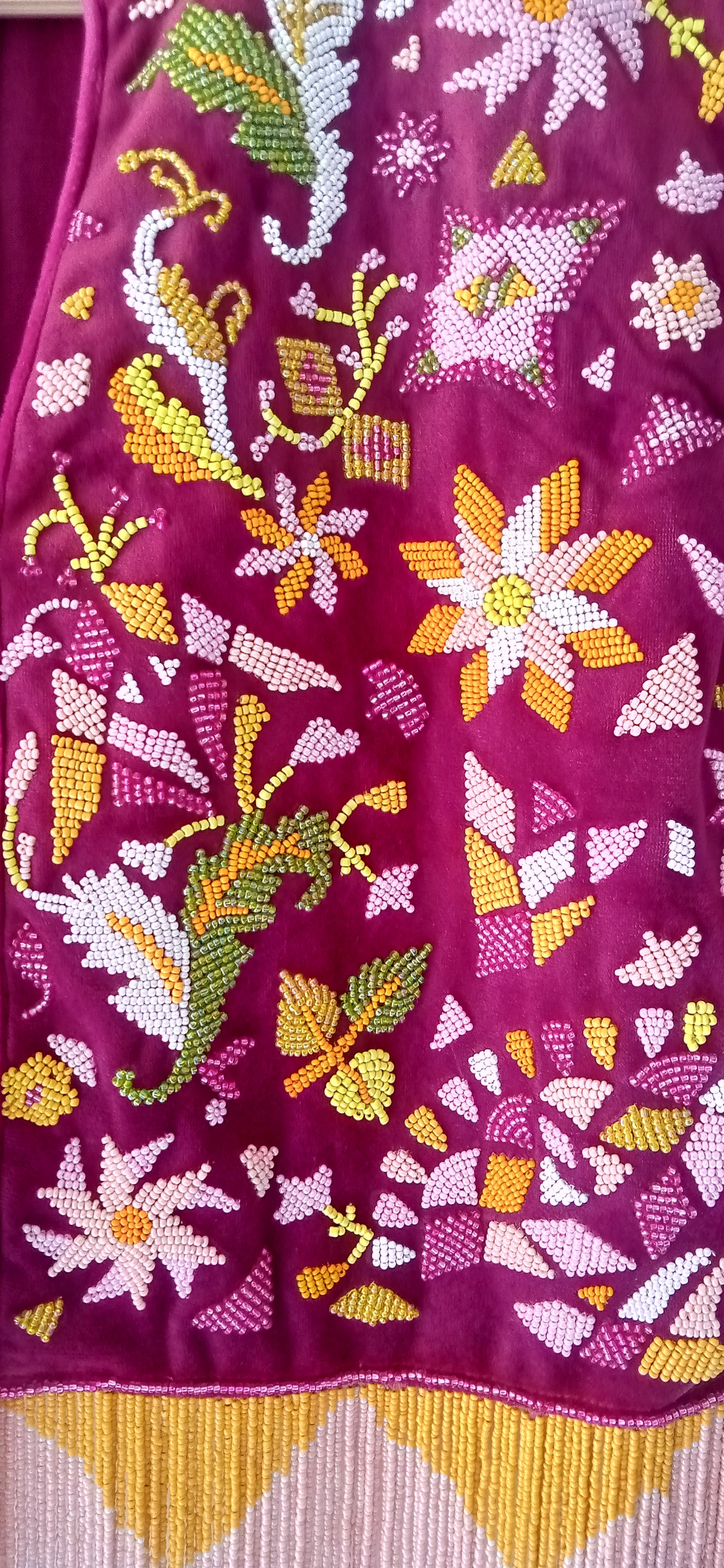 Magenta Floral Embroidered Vest