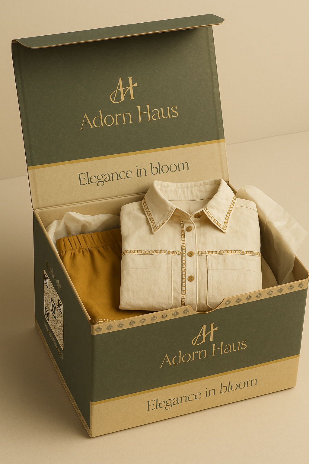 Ivory Linen Shirt with Mustard Shorts