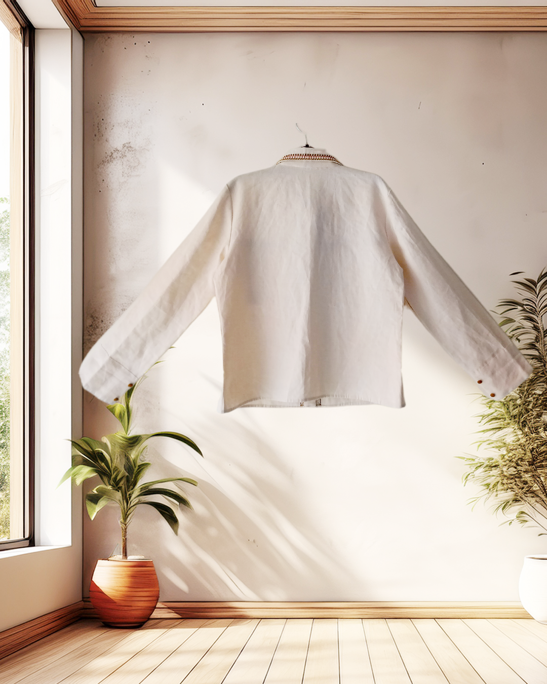 Ivory Linen Shirt with Mustard Shorts