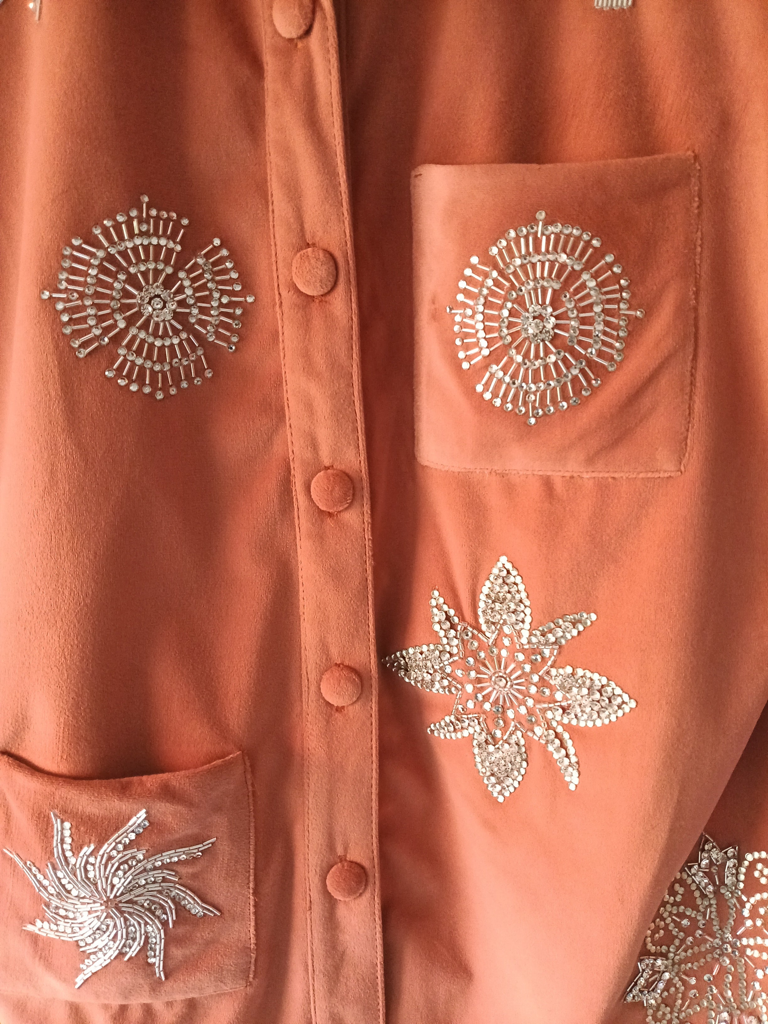 Terracotta Starburst Embellished Jacket