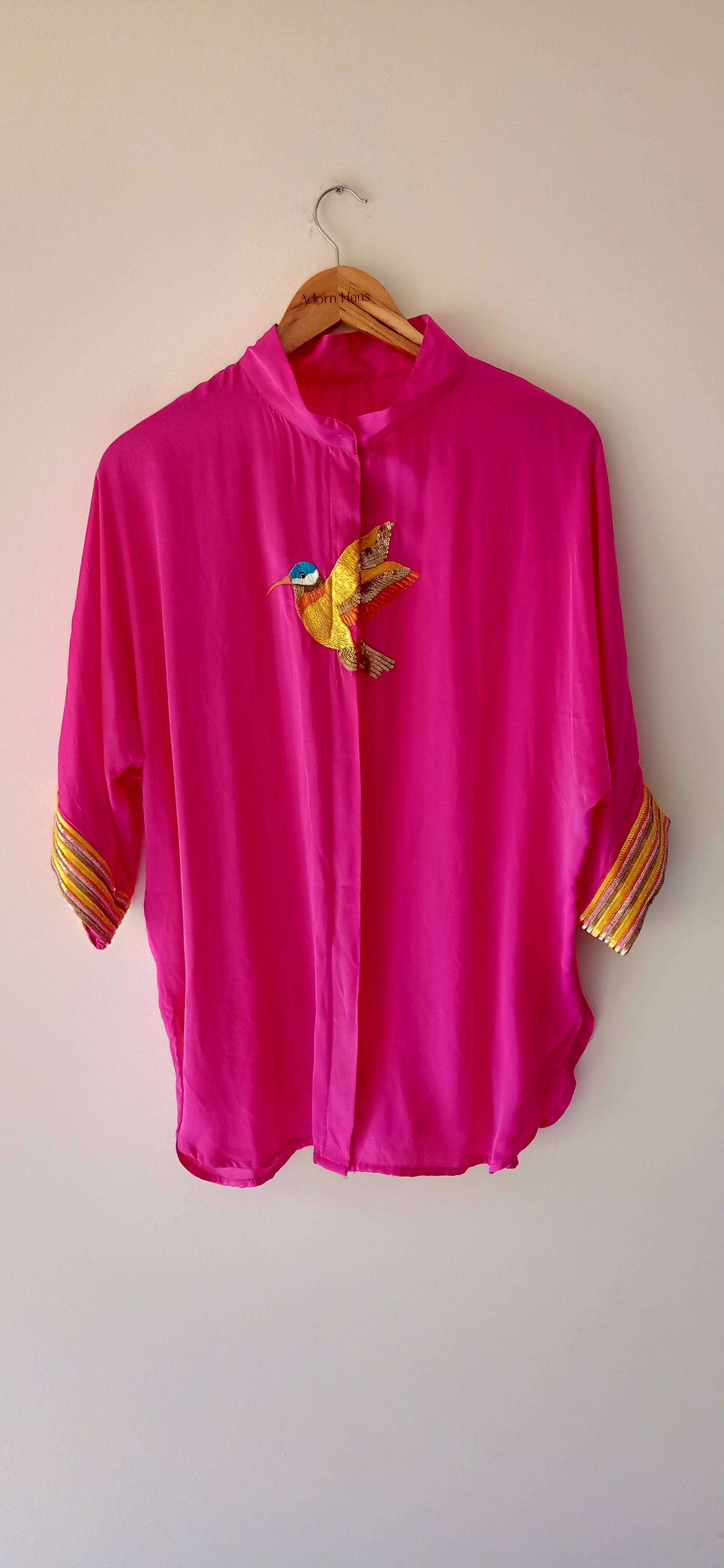 Fuchsia Hummingbird Tunic Shirt