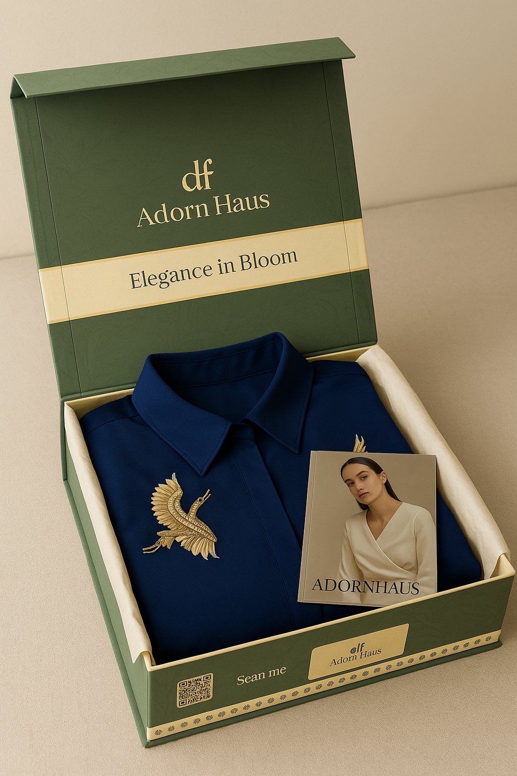 Royal Crane Embroidered Shirt