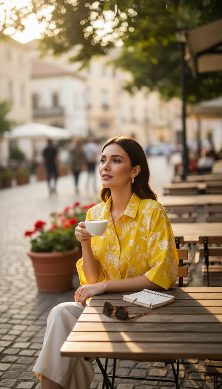 yellow-floral-Embroidery-shirt
