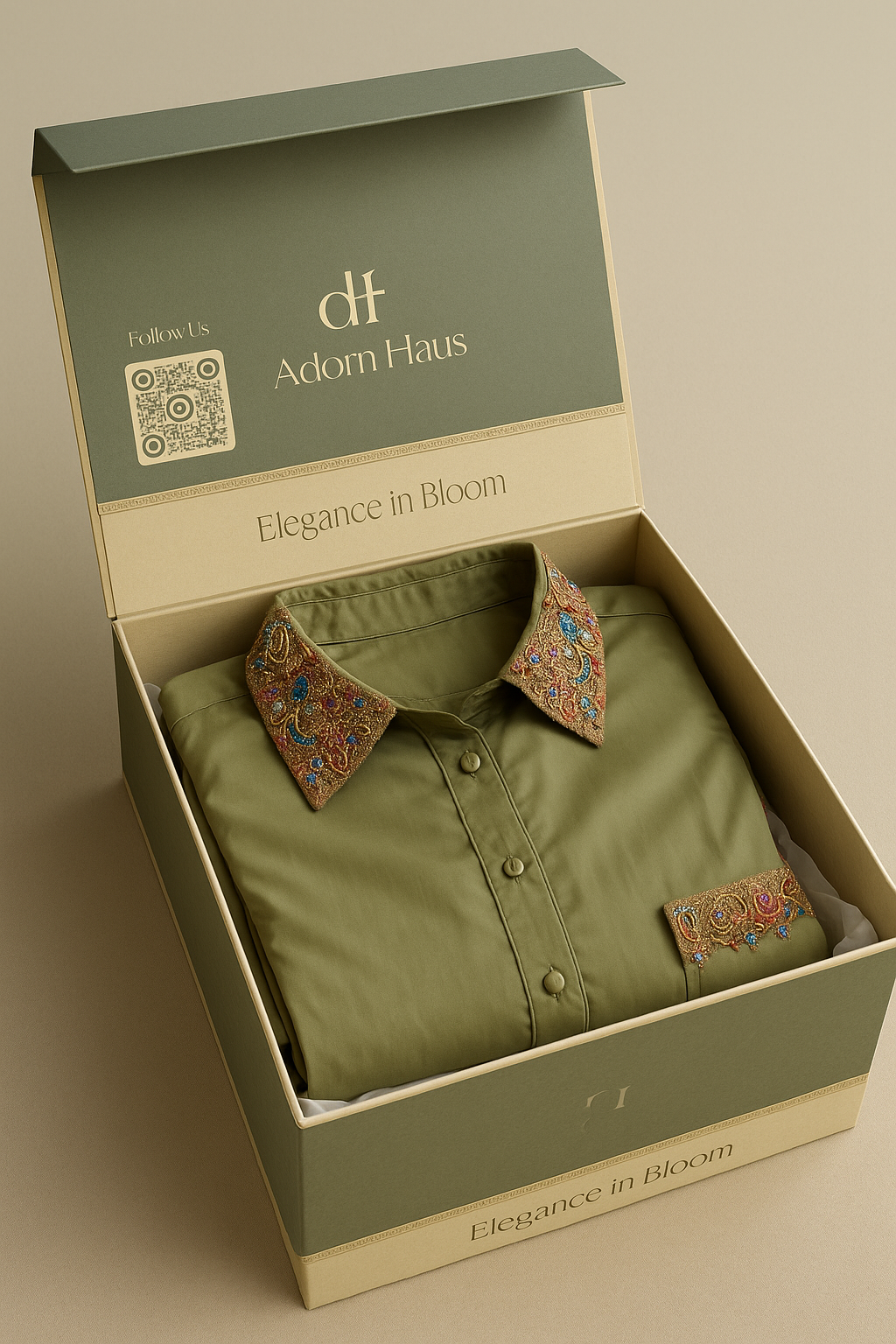 Sage Embroidered Collar Set