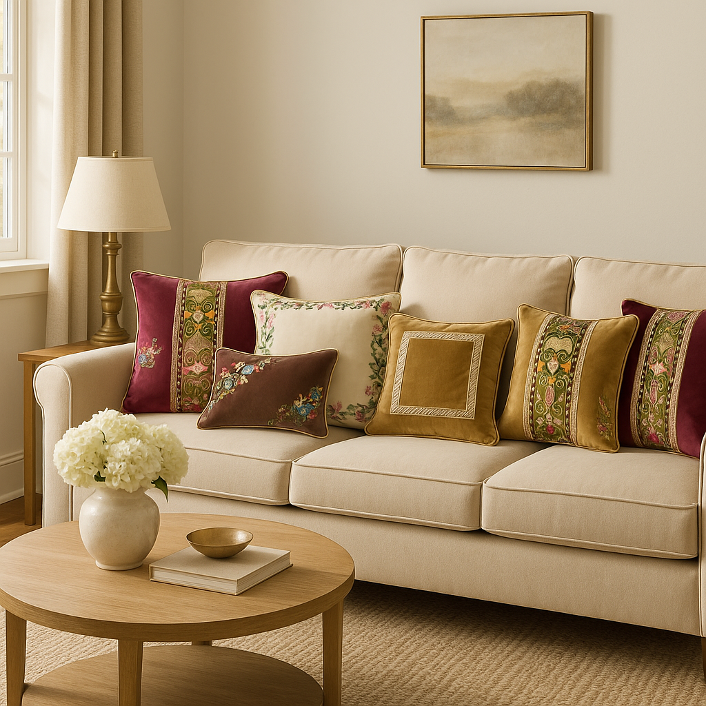 Earthy Blood border Cushion