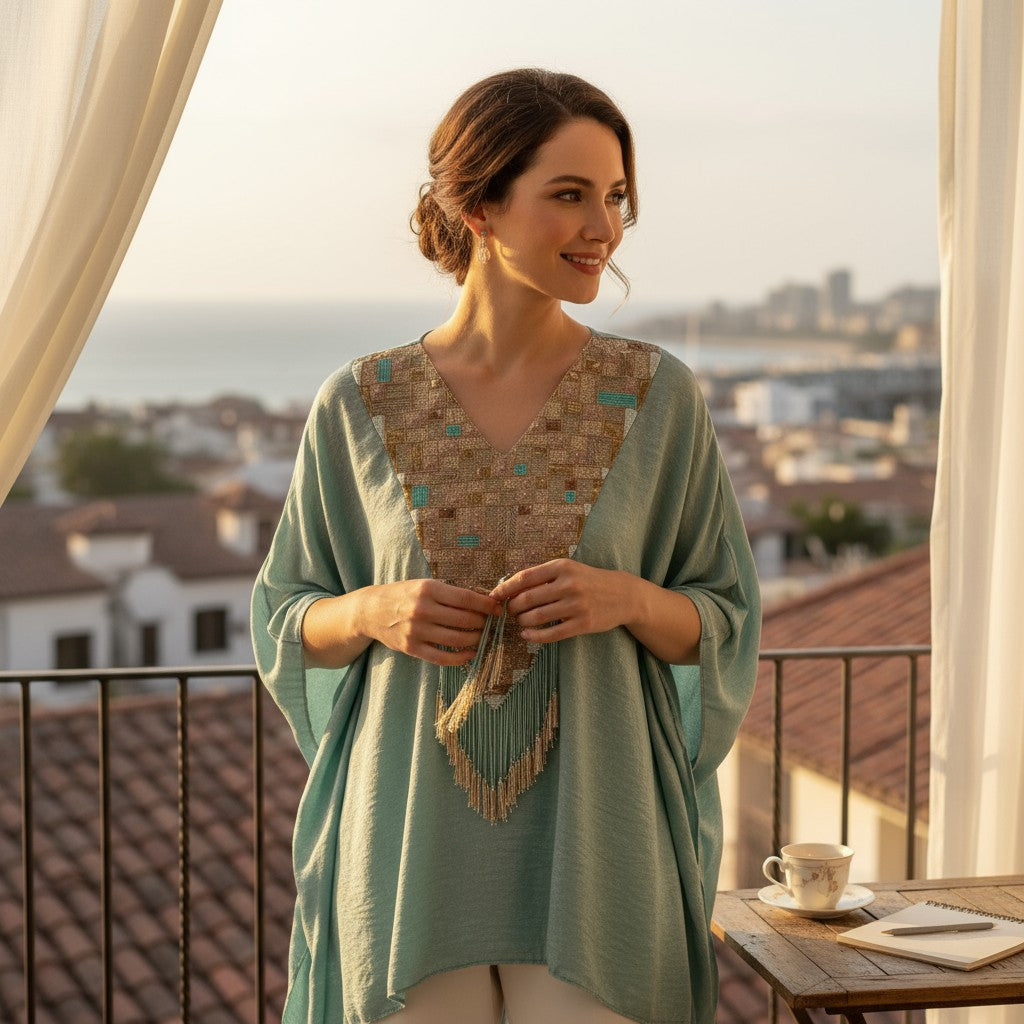 Aqua Serenity Kaftan Set