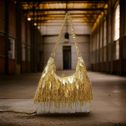 Golden Tassels Potli
