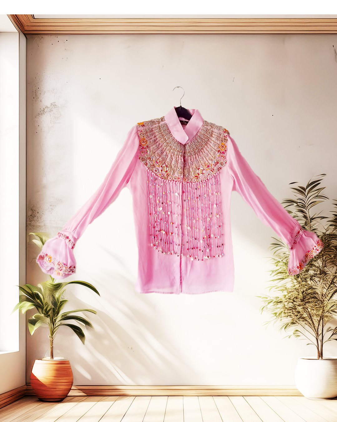 Blush Pink Indo-Western Kurta Set