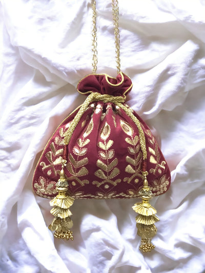 Golden Leaf Potli