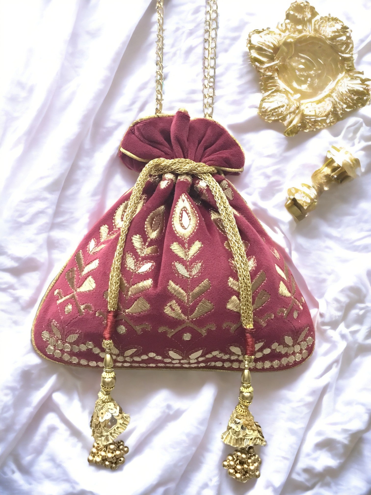 Golden Leaf Potli