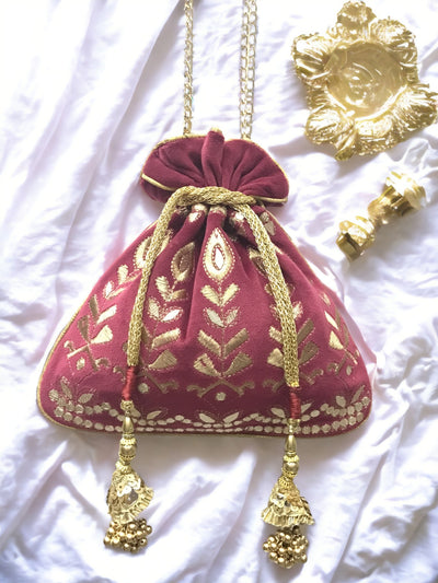 Golden Leaf Potli