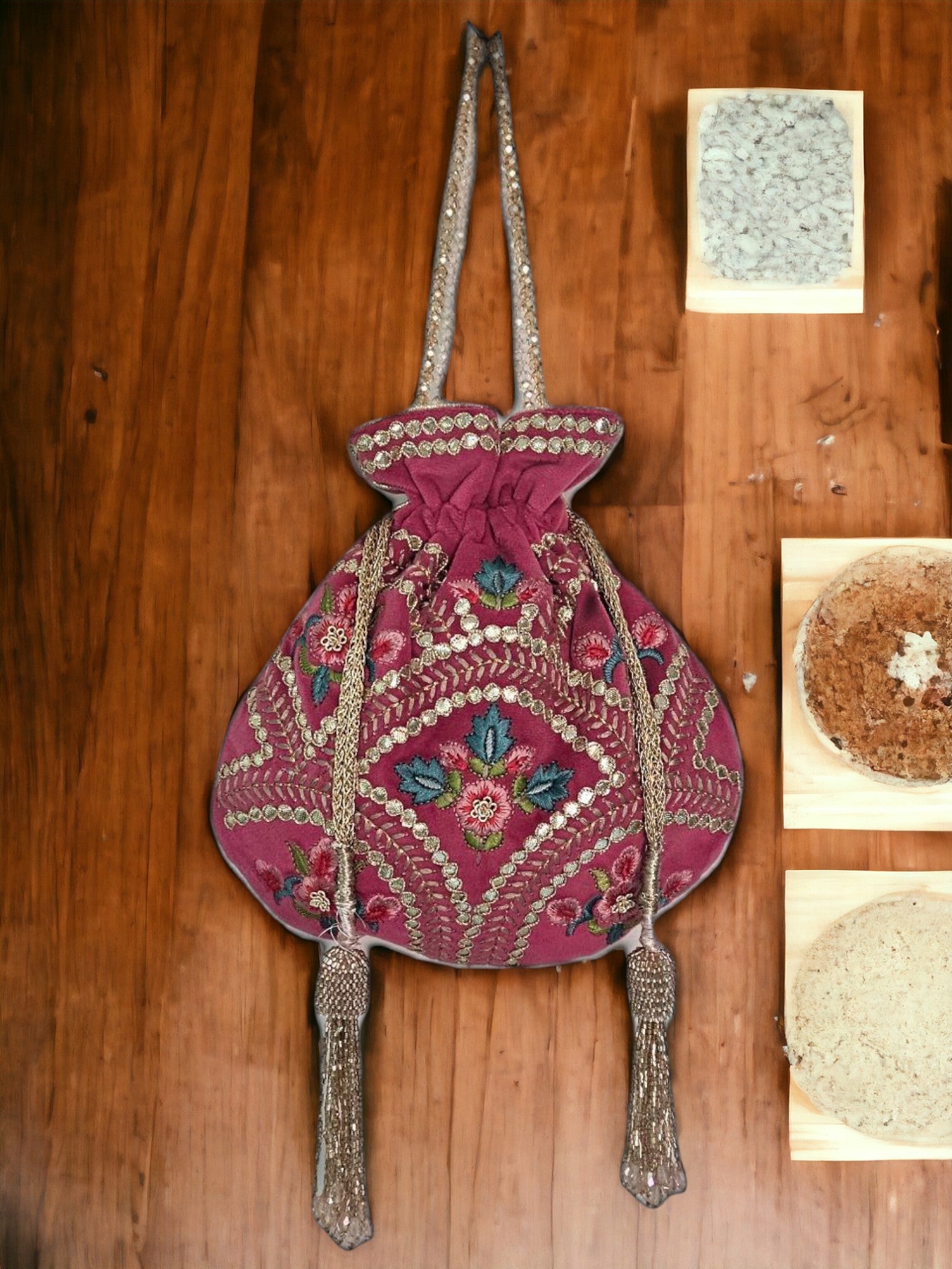 Royal Bloom Embroidered Potli