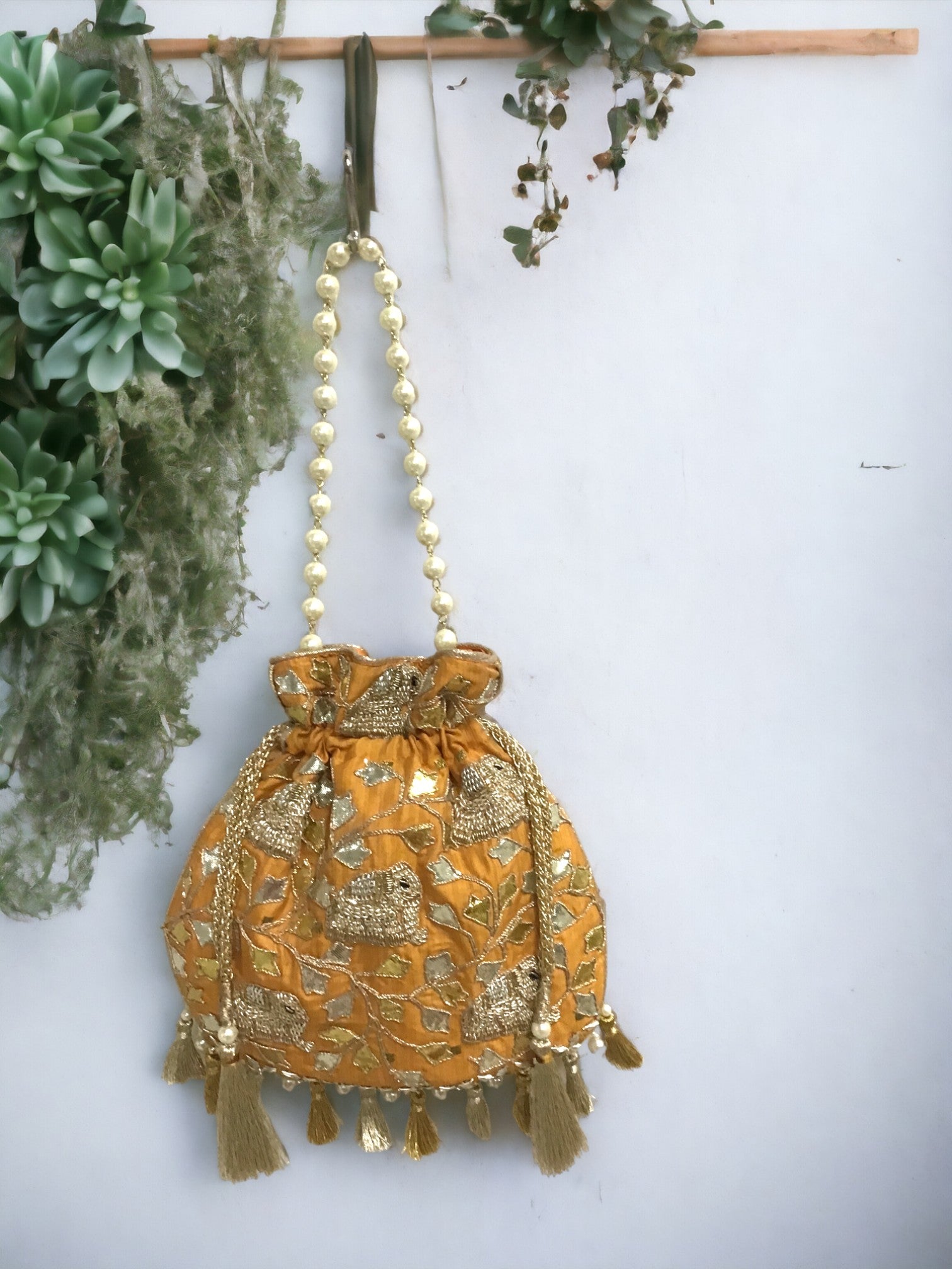 Royal Elephant Velvet Potli