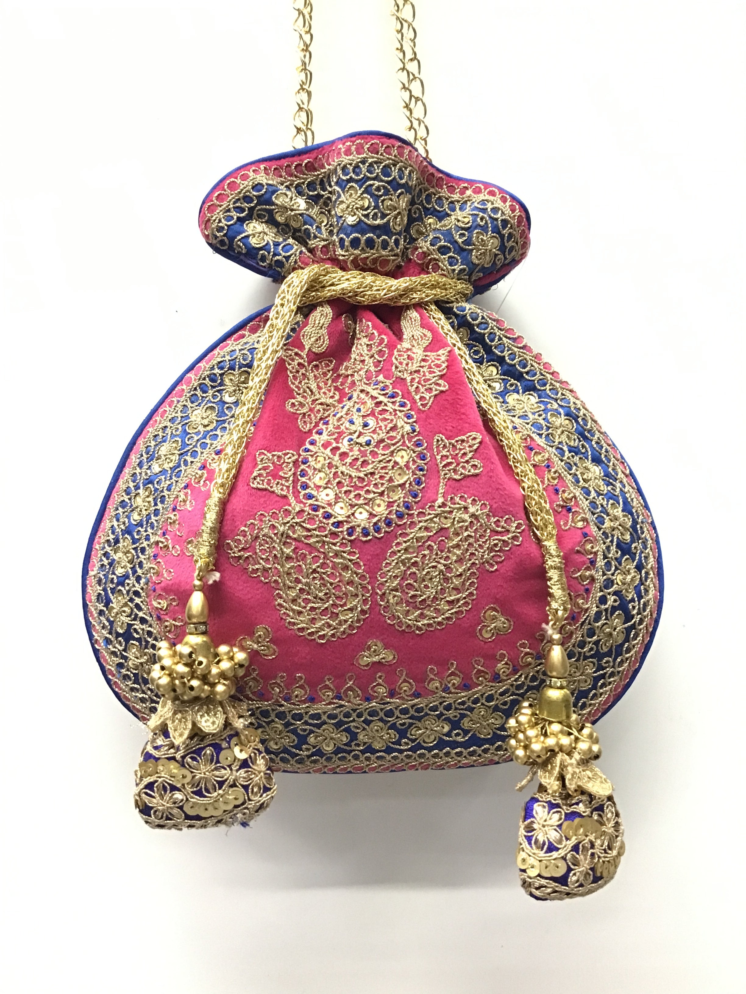 Royal Blue & Magenta Potli