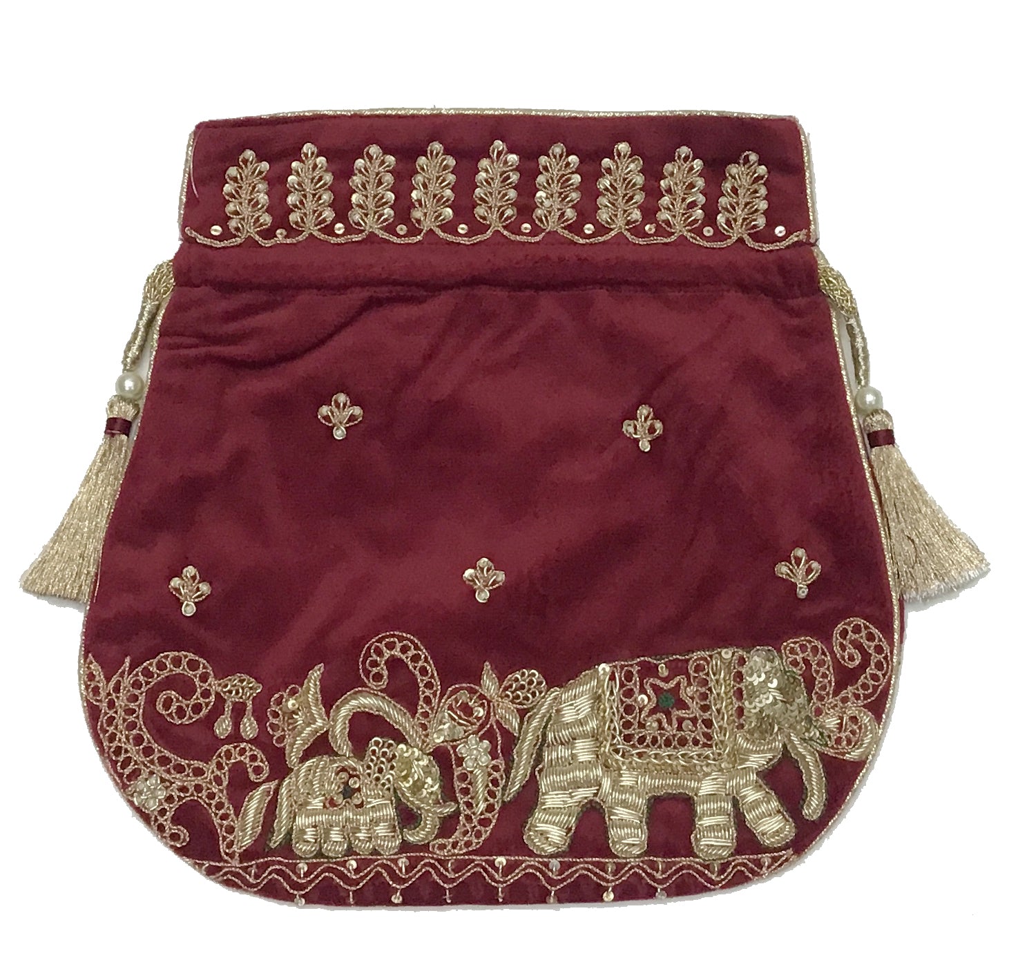 Regal Elephant Embroidered Potli
