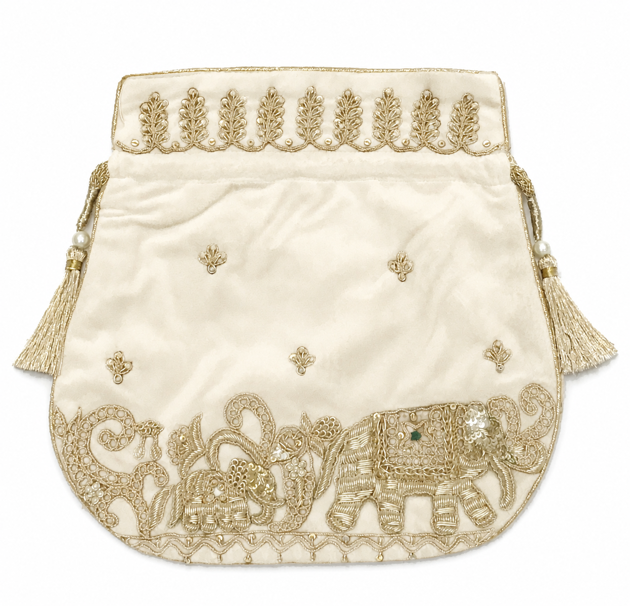 Regal Elephant Embroidered Potli