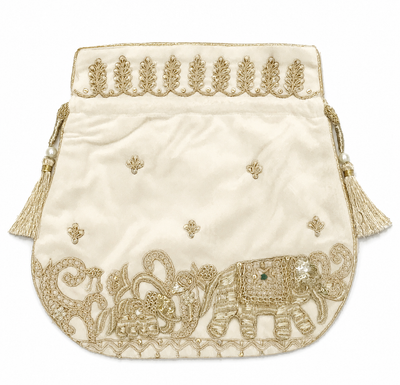 Regal Elephant Embroidered Potli
