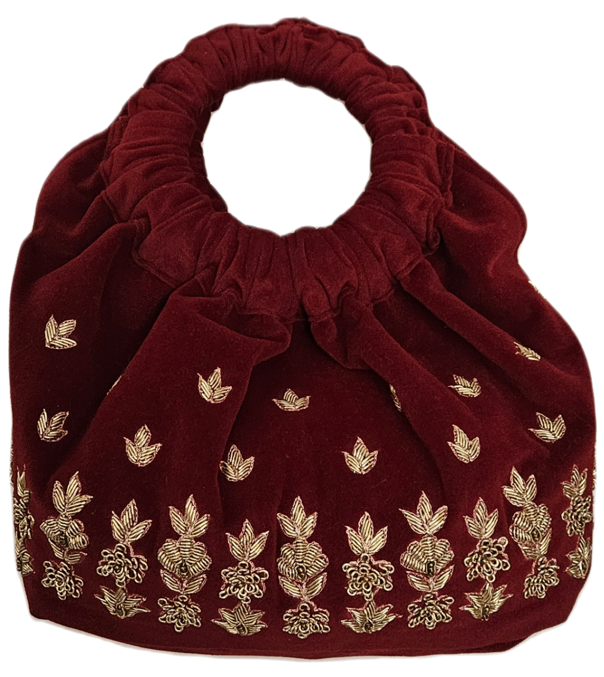 Gold Leaf Embroidered Potli