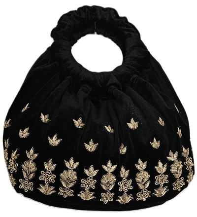 Gold Leaf Embroidered Potli