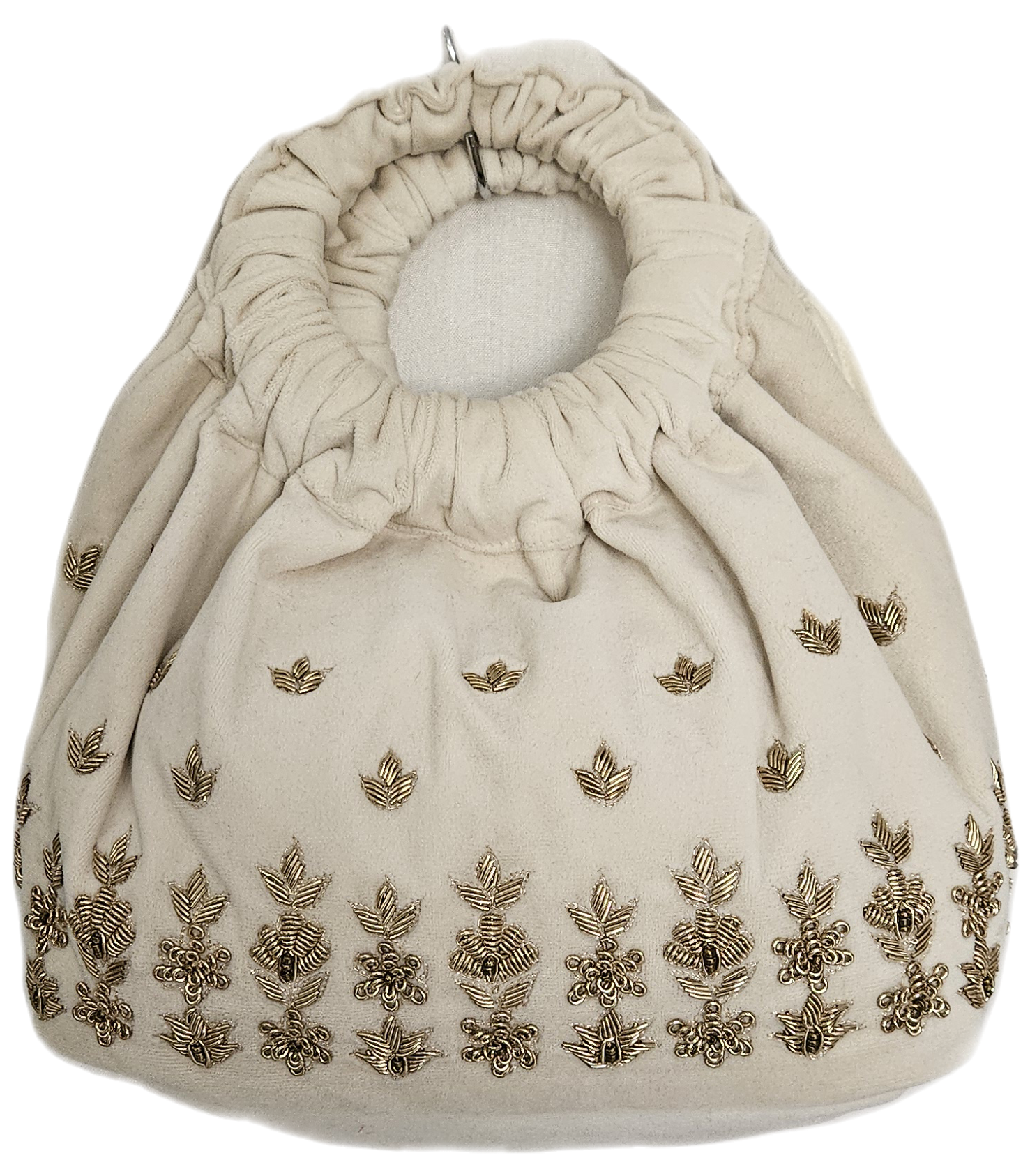 Gold Leaf Embroidered Potli
