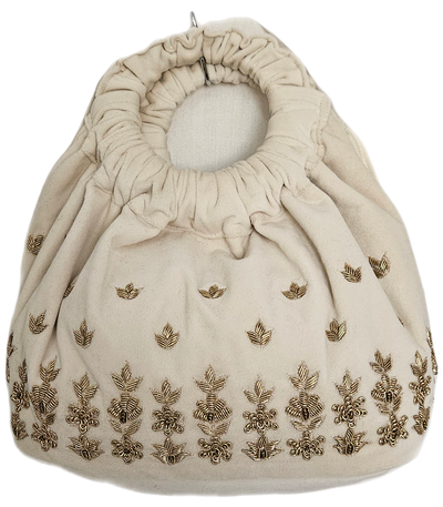 Gold Leaf Embroidered Potli