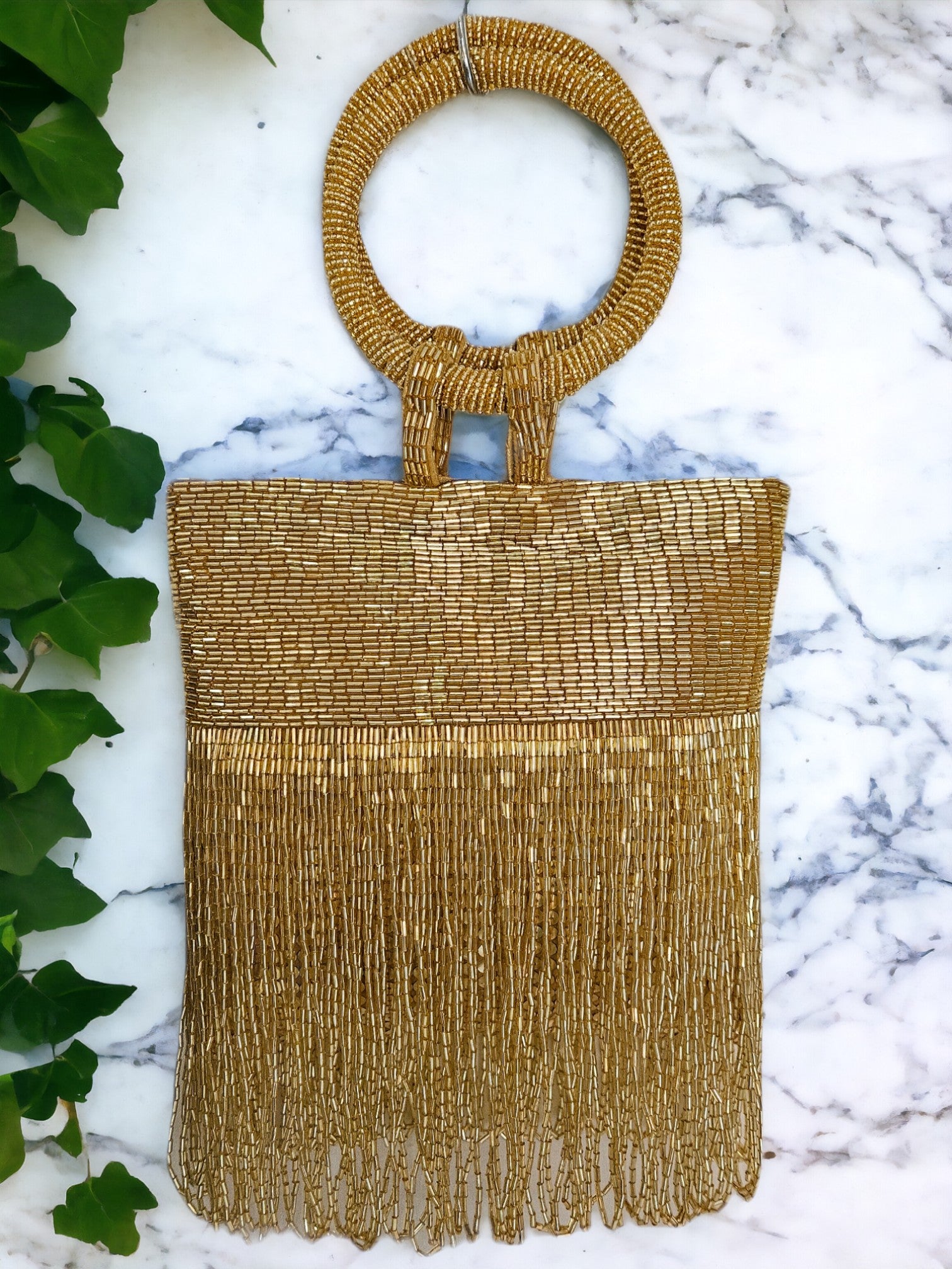 Midnight Crystal Fringe Potli