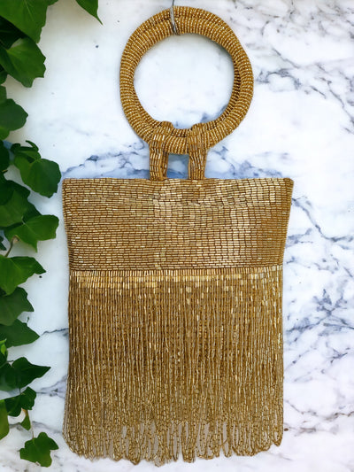 Midnight Crystal Fringe Potli
