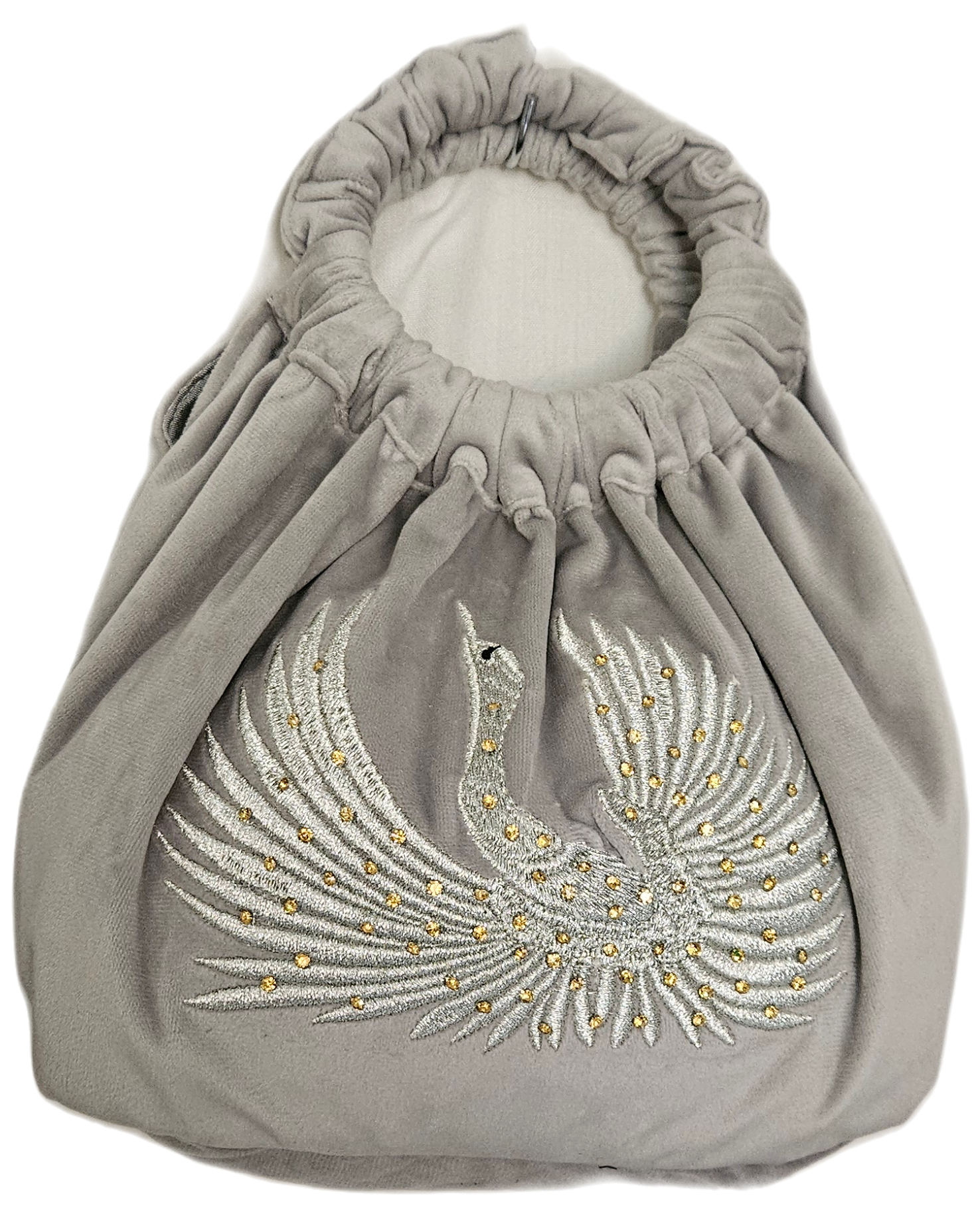 Golden Peacock Embroidered Potli