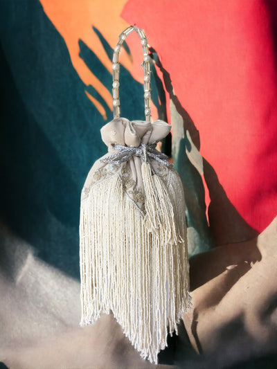 Blush Crystal Fringe Potli