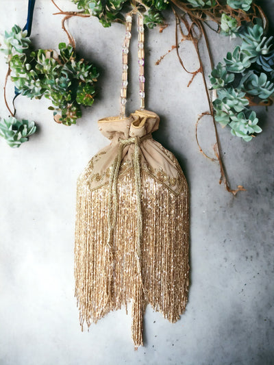 Blush Crystal Fringe Potli