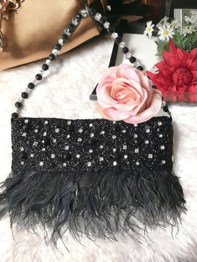 Champagne Pearl Feather Potli